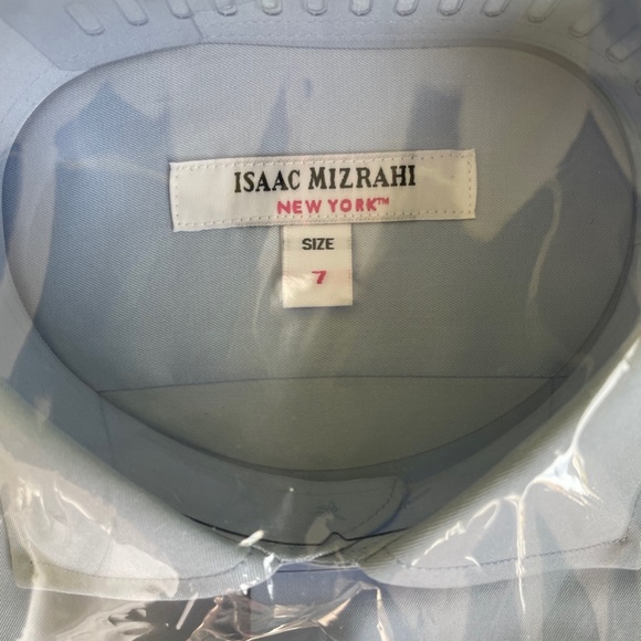 New Blue Dress Shirt by Isaak Mizrahi boys size 7 - Picture 3 of 6